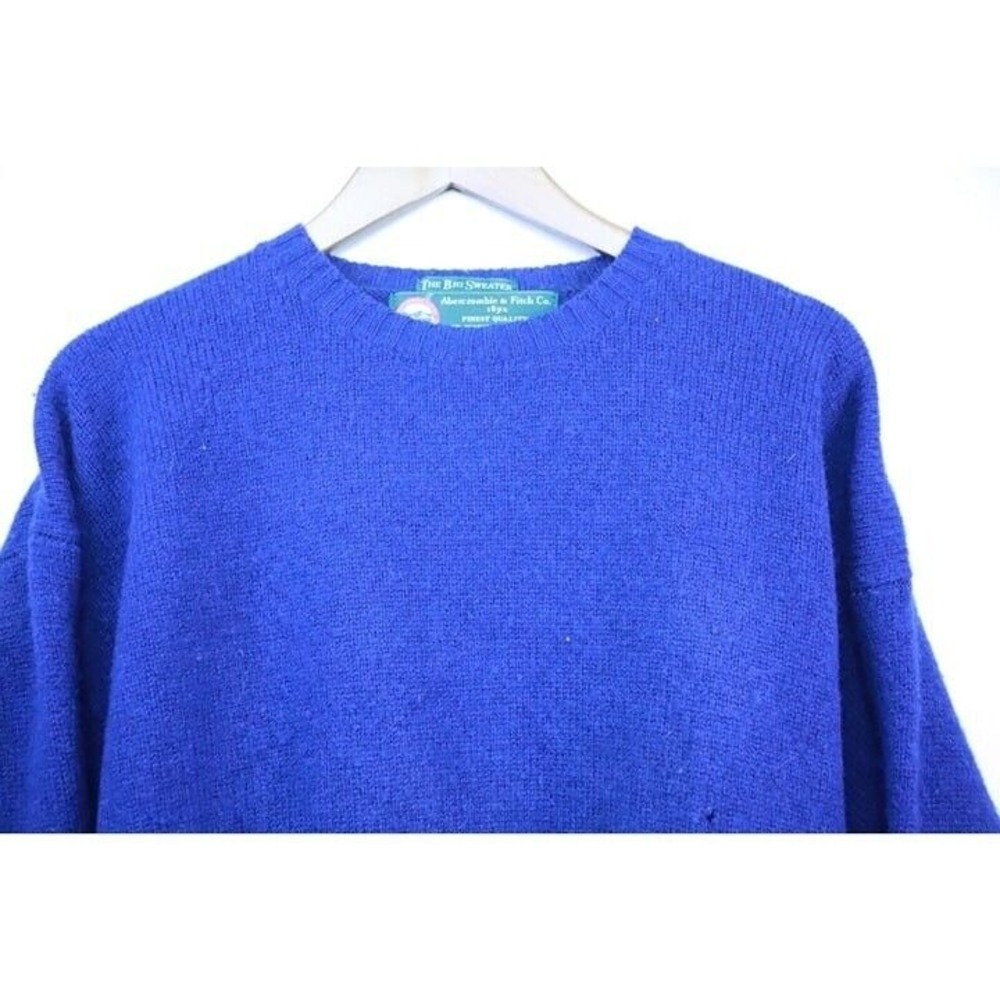 VTG Abercrombie & Fitch Co. Sweater Mens Medium Navy Blue Pullover Long Sleeve - Picture 2 of 10
